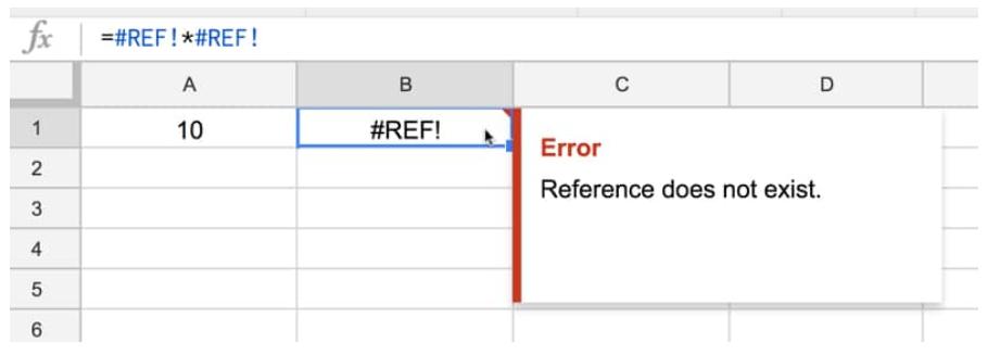 Lỗi #REF! trong Google Sheets